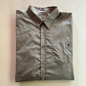 Volcom Men's Grey Button Down Shirt (L)